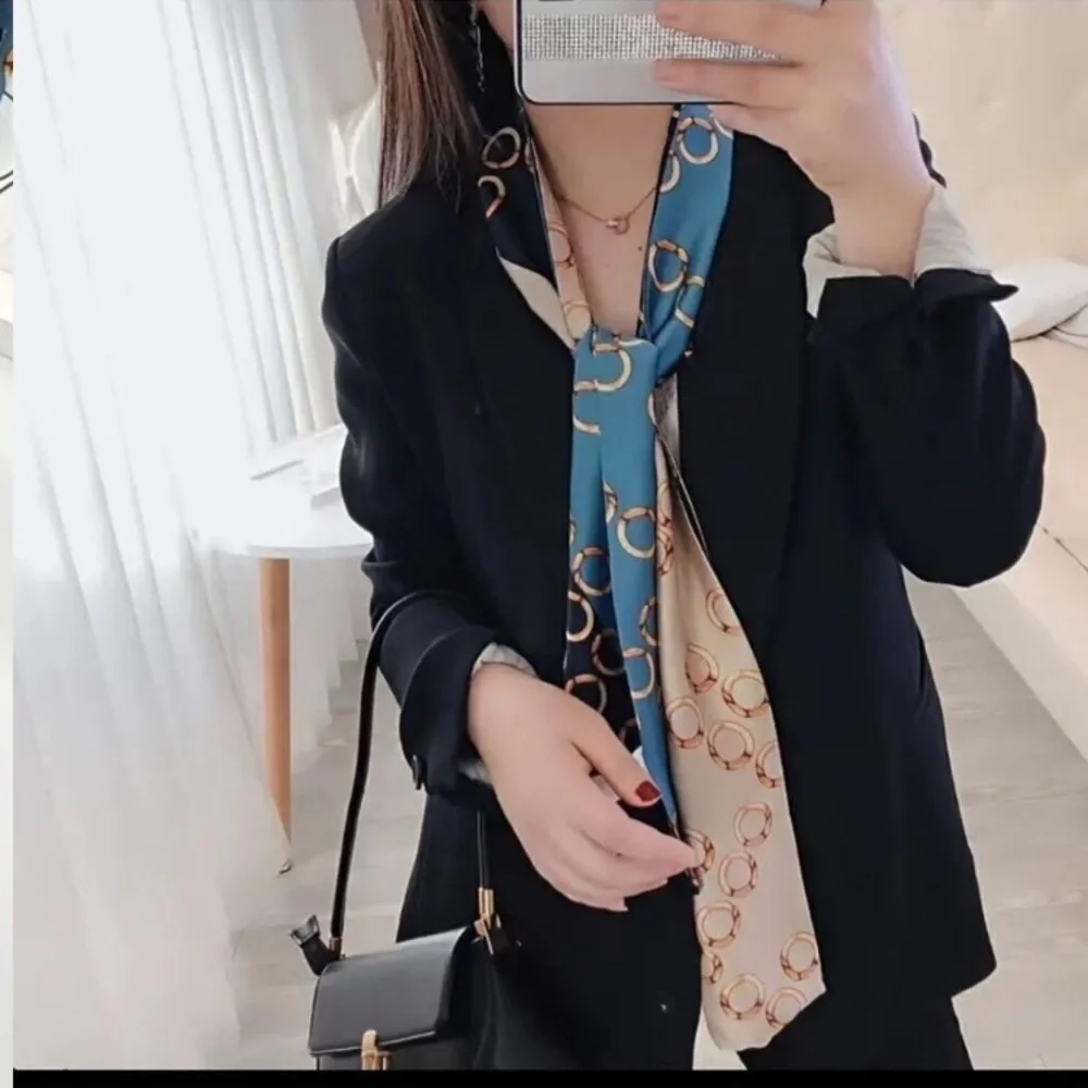 Elegant Printed Silky Scarf Accessories Thin and Stylish Professional